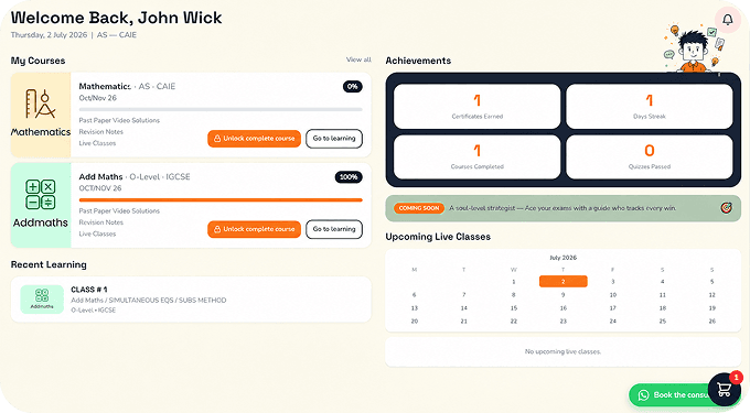 SOLVIT student dashboard preview
